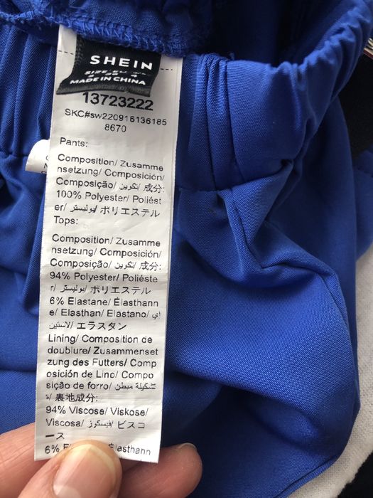 Niebieskie spodnie Cargo / Joggersy SHEIN – Styl Streetwear S
