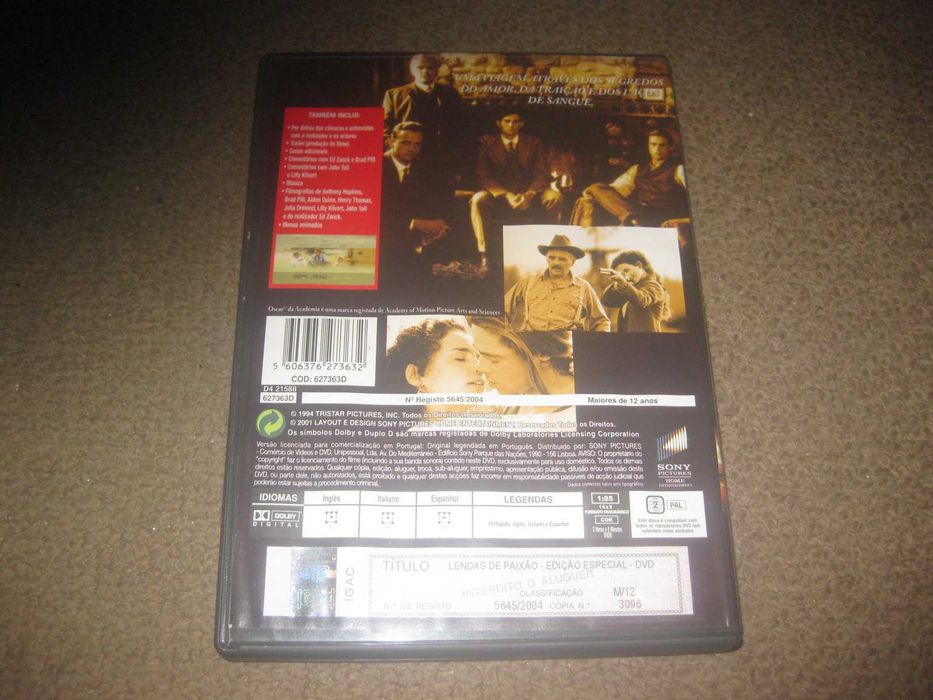 DVD "Lendas de Paixão" com Brad Pitt64585624844547121