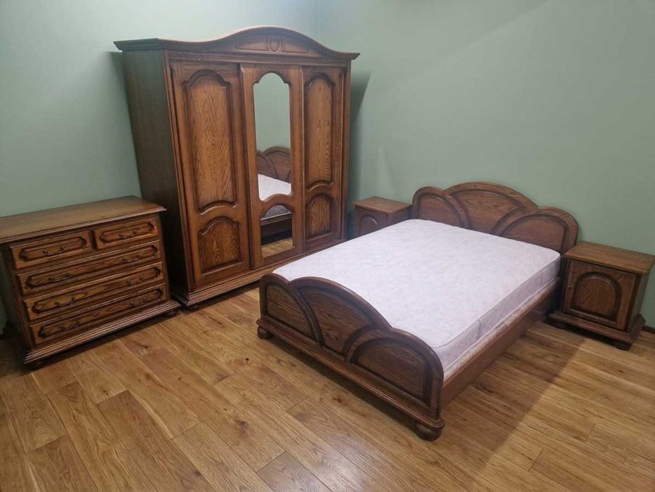 Piękna Sypialnia Dębowa - Meble / łóżko / szafa, komoda, szafki nocne