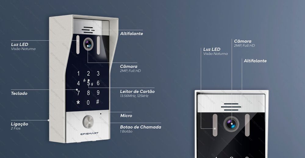 Vídeo Porteiro KIT Monitor 10” e Posto Externo 2MP EFISMART PRO S403