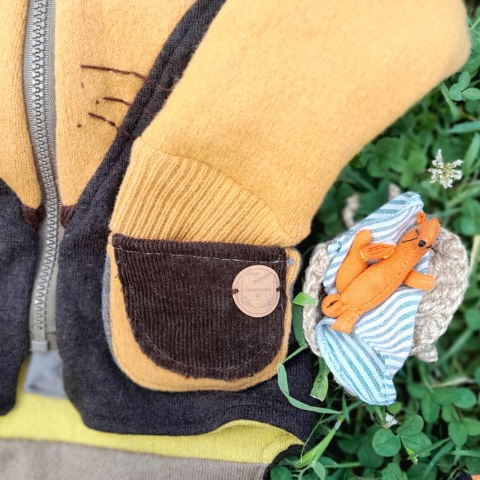 Bluza, kurtka, sweter, wełna 100% z odzysku, merino, lisek, od 74 cm