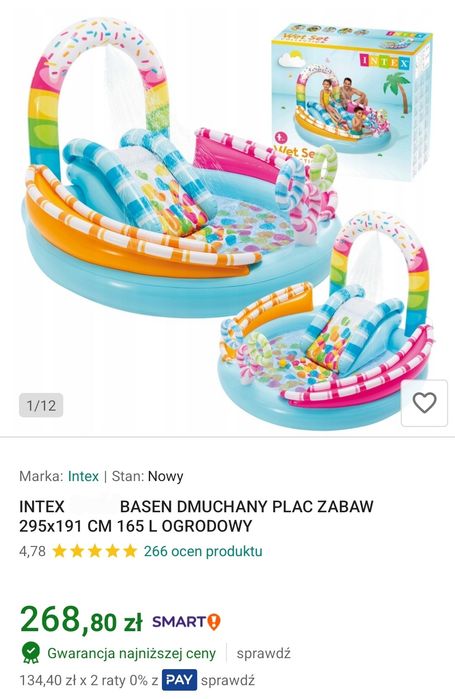 Basen dzieciecy INTEX z daszkiem Nowy
