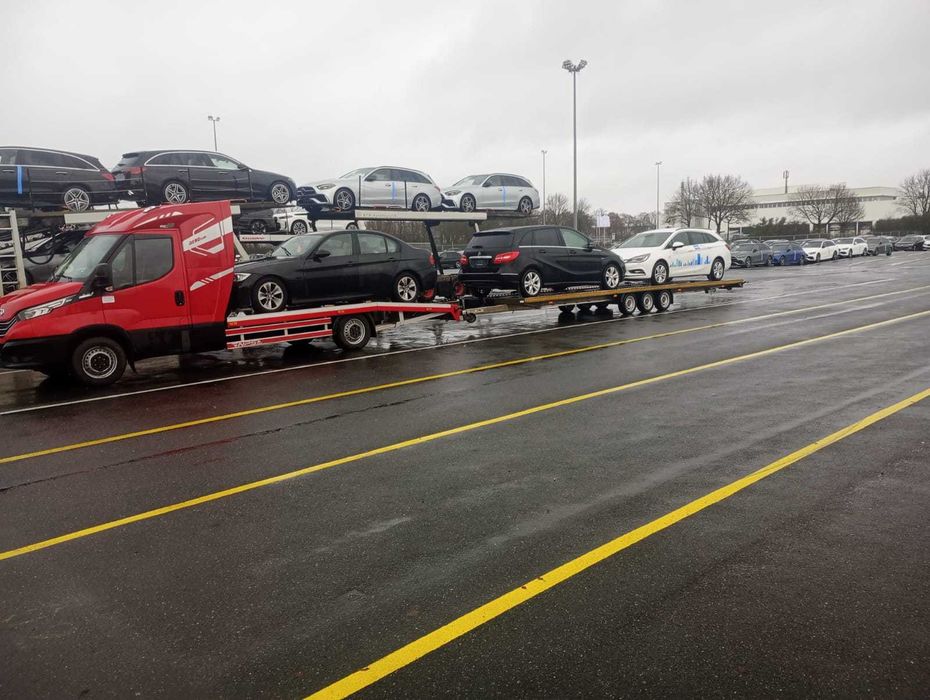 Transport międzynarodowy na lawecie samochodów Niemiec Belgii Holandii