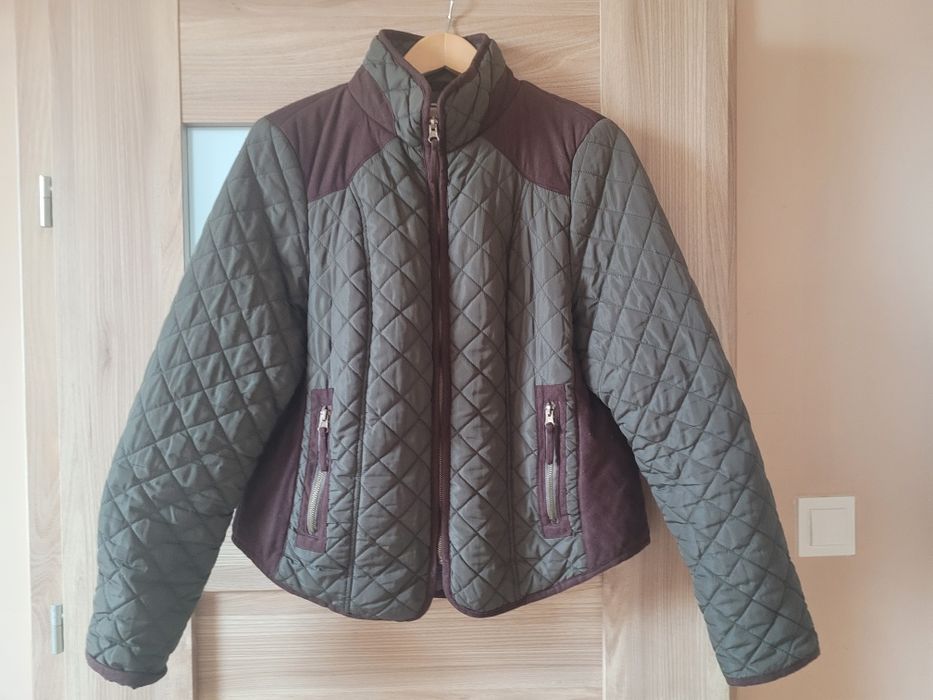 Kurtka jesienno-wiosenna damska r.44 zieleń z brązem