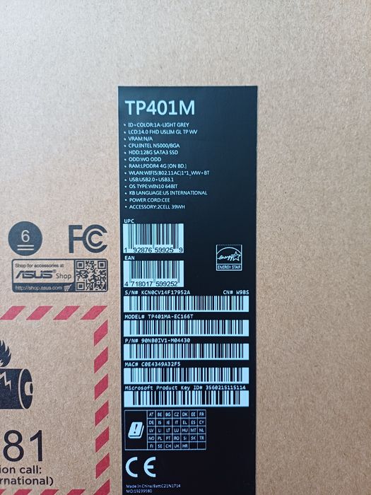 Notebook dotykowy Asus TP401M + akcesoria