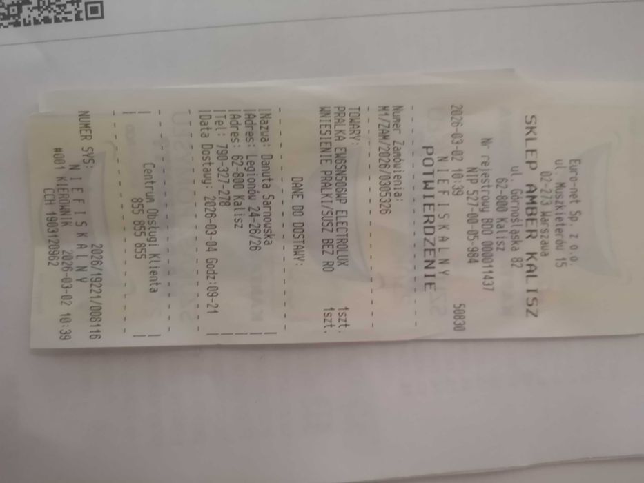 Pralka Electrolux EW6SN506WP