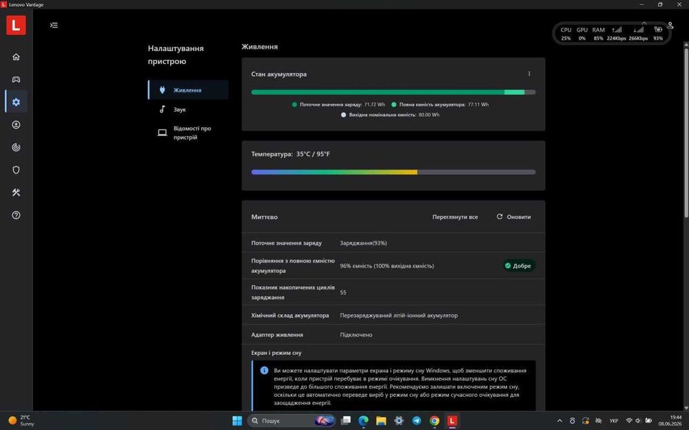 Lenovo Legion 5 Pro в ідеальному стані i7-12700H / RTX 3070 Ti / 55 циклів батареї