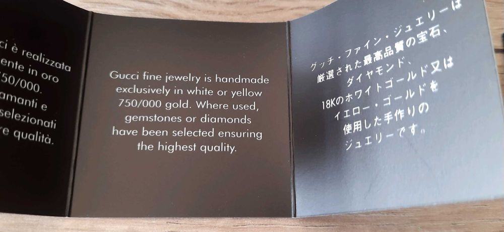 Pierścionek obrączka białe złoto 18-karatów GUCCI