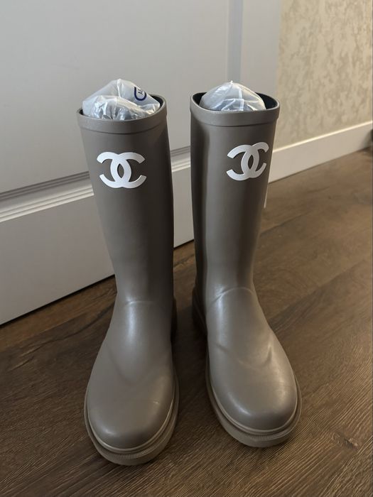 Гумові чоботи Chanel хакі