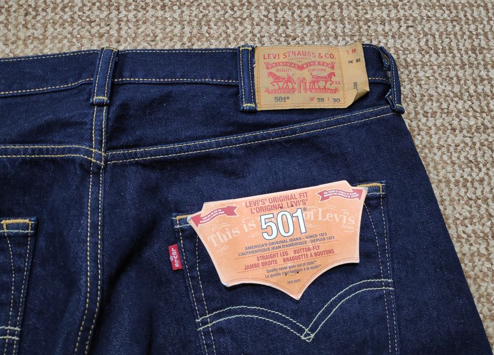 Levi's 501 джинси straight оригінал W38 L30 нові індіго