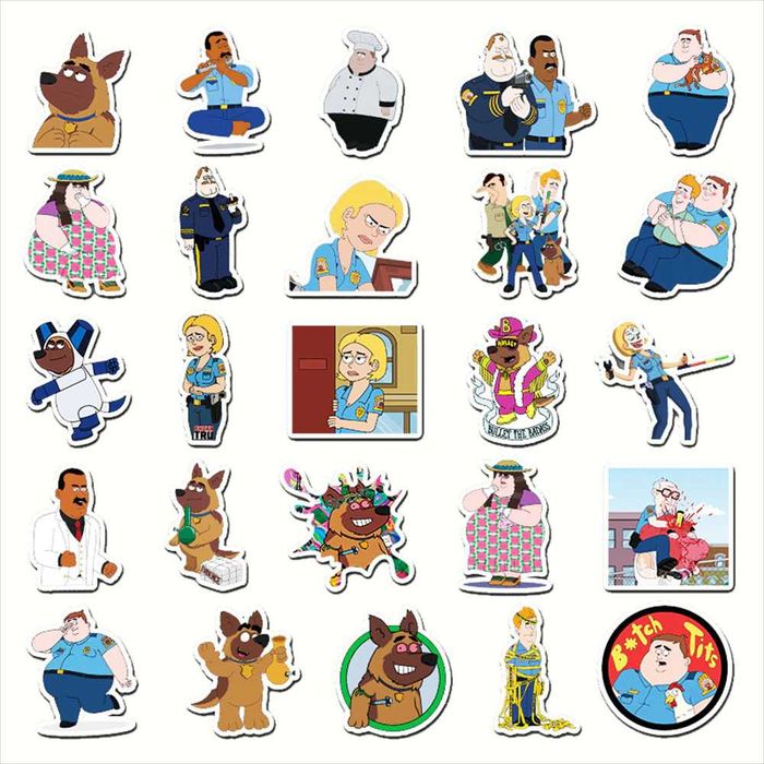 Naklejki Paradise PD 50 sztuk Bajka Animacja Kreskówkowe FOX Brickleberry spin-off Netflix