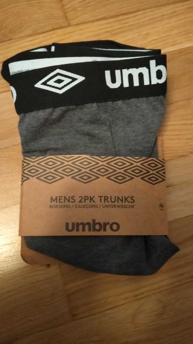 Bokserki męskie 2-pak, 2 kolory czarne i grafitowe, rozmiar XL, UMBRO, nowe! Polecam