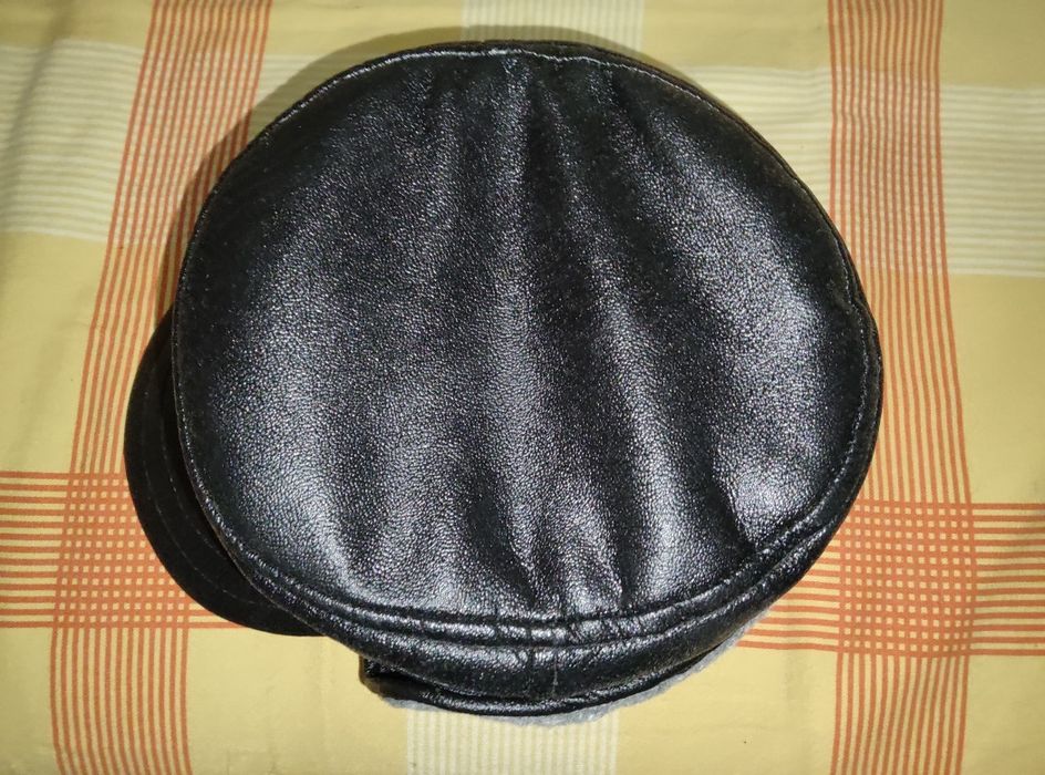Мужская утеплённая,кожаная шапка, р. 60