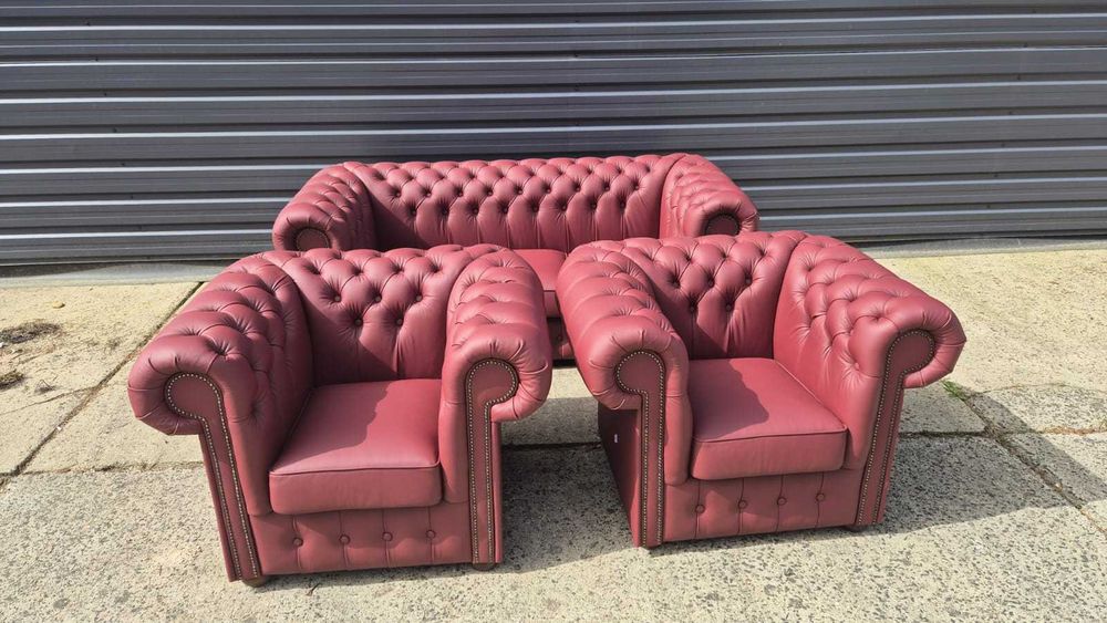 Zestaw 3+1+1 Chesterfield Cherry okazja !!!