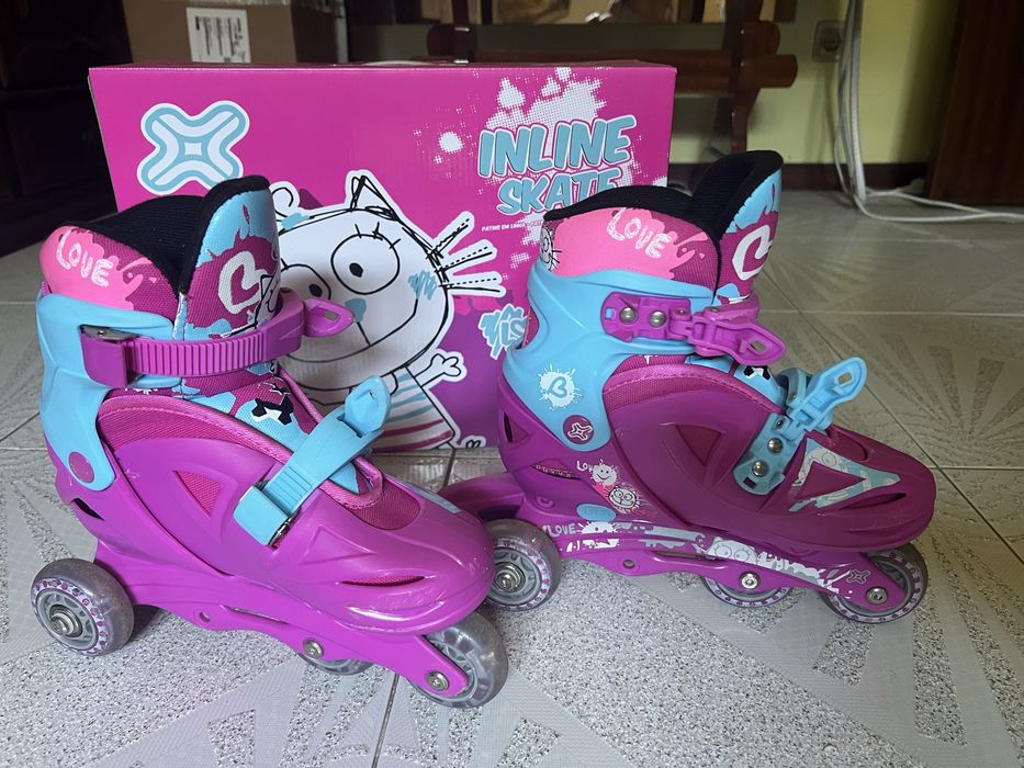 Patins ajustaveis + proteçoes