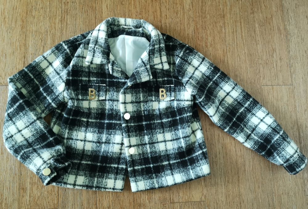 Kapotka w kratę B narzutka kurtka letnia przejściowa dzień ciepła