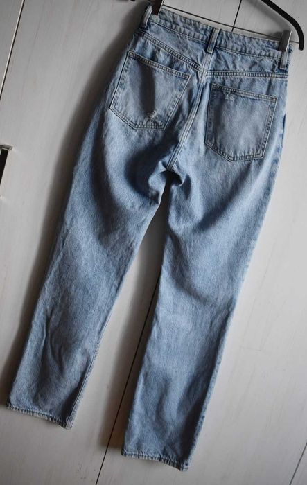 Spodnie dżinsowe 36 S jeansowe boyfriend luźne proste dżinsy jeansy