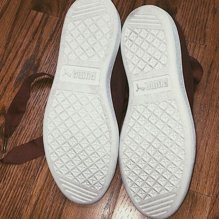 buty puma adidasy burgundowe bordowe czerwone kokardy kokardki Rihanna