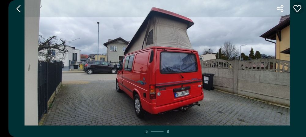 Dach podnoszony Westfalia Ford Transit do 2000r camper
