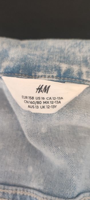 H&M kurtka jeans dziewczęca 158 cm