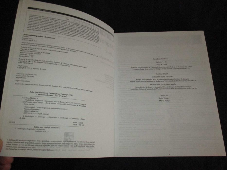 Livro Current Cardiologia Diagnóstico e Tratamento Michael Crawford