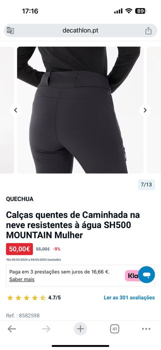 Calças quentes de Caminhada na neve Mulher Decathlon tam S