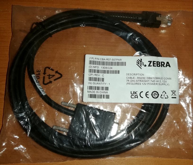 Kabel zasilający ZEBRA "RS232" (nowy)