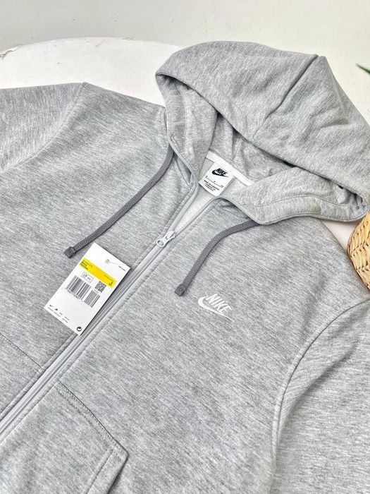Худі на замку Nike сіре/ зіп худі найк чоловіче сіре/ кофта найк на замку сіра