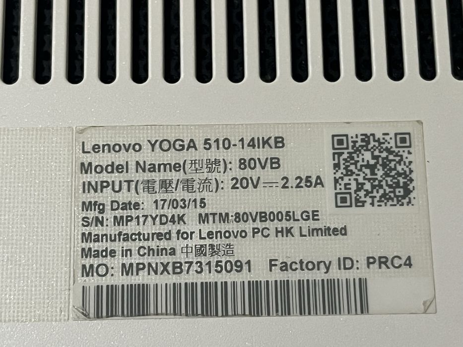 Laptop Lenovo Yoga 510.