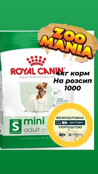 Роял Канін  4кг Сухой корм Royal Canin Mini Adult для собак мелких пор
