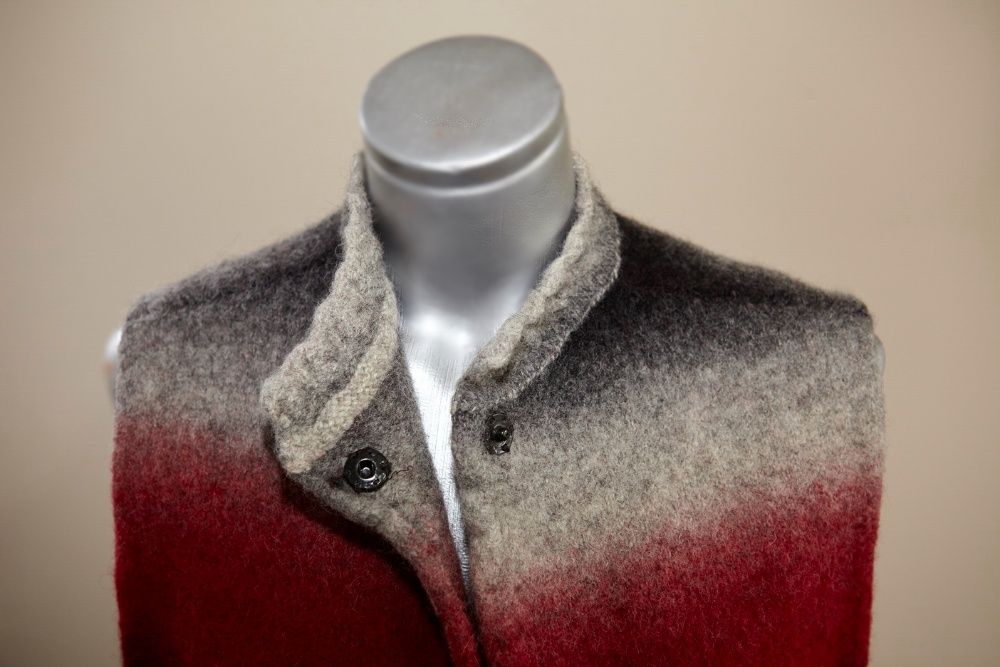 Кардиган жіночий в’язано-валяний handmade шерсть пряжа KAUNI