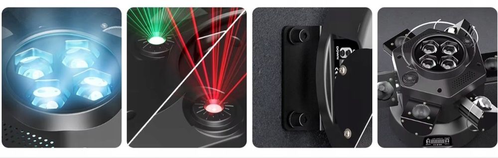 Lampa  NOWA Głowica Ruchoma LED 150W 6 Ramion Bee Eye Laser DMX DJ