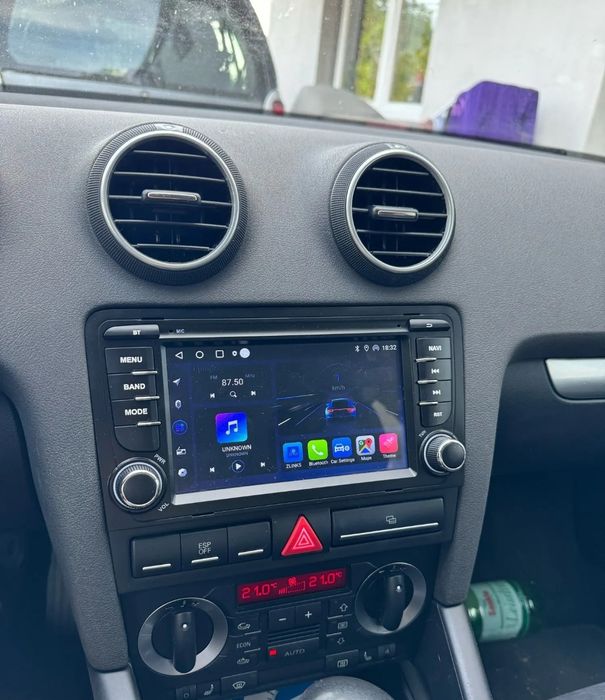 Radio 2 DIN Android AUDI A3 (8P) 2003 até 2012 + 4+32 GB  + Carplay +