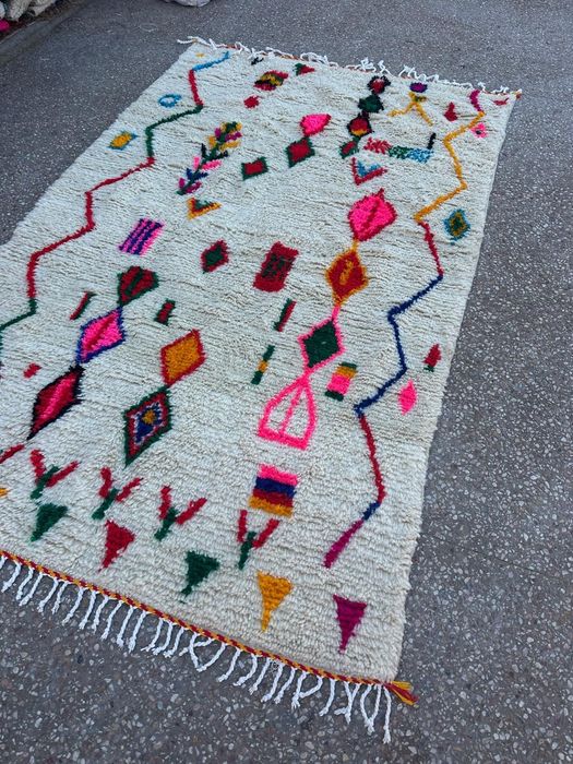 Tapete Marroquino Azilal 250×150 Handmade 100% sheep wool