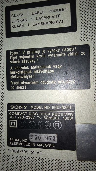 HIFI SONY Com 5 Cd. Bom 4 Fotos