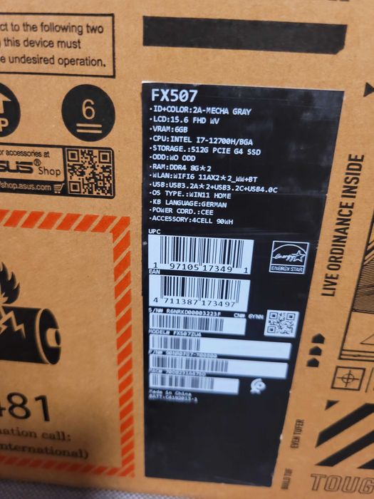 Asus fx507zu4  неробочий