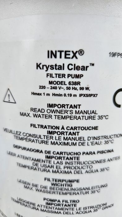 Pompka do basenu intex model 638R krystal clear