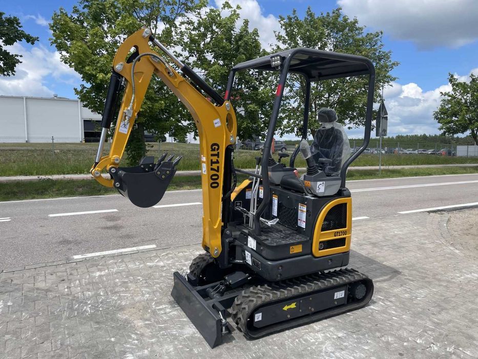 Günter Grossmann GT 1700 – minikoparka 1.7T, silnik Yanmar, joysticki, skrętne ramię, dwie prędkości jazdy