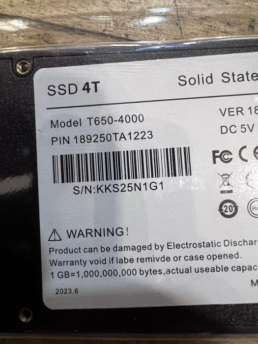 SSD 4TB 2.5" SATA III - Disco Rígido Interno (Novo/Selado)