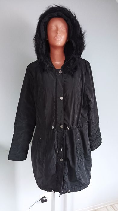 XXL 44 XXXL 46 czarna kurtka parka zimowa
