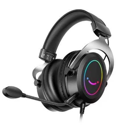 Auscultadores FIFINE H3 RGB com microfone 3,5mm para PC, PS4, PS5