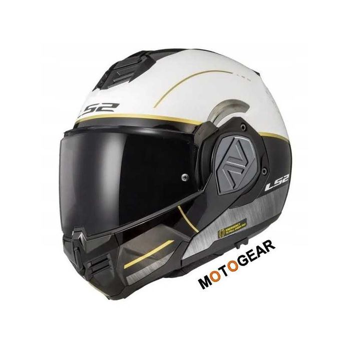 Nowy Kask szczękowy LS2 FF906 ADVANT iron matt white black gold r. M