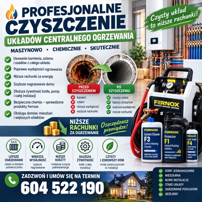 Czyszczenie chemiczne instalacji c.o