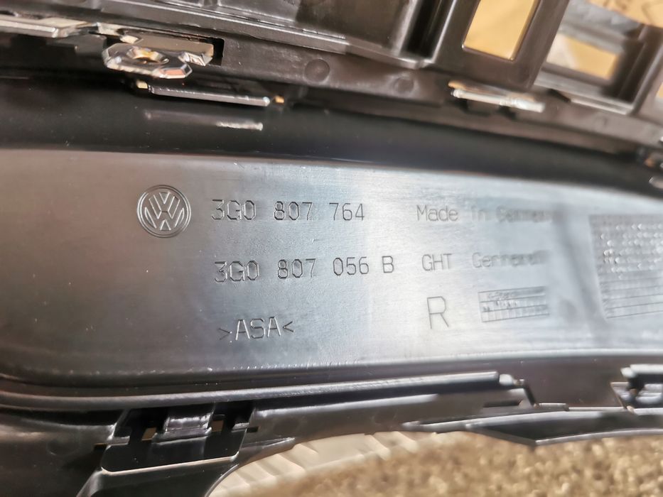 zaslepka kratka wydechu prawy tyl vw passat b8 3g0807764