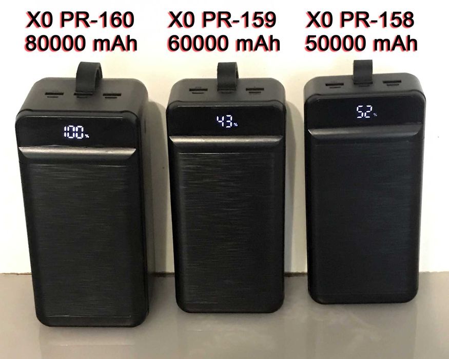 Повербанк XO PR157 22.5W, With Light, 40000mAh, Black