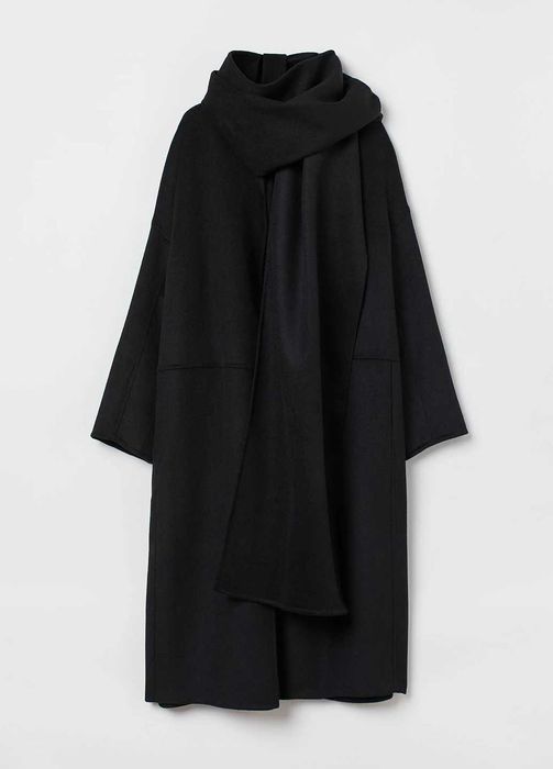 Пальто з шарфом h&m premium quality. Нове. Розмір 36/S/44. Вовна 52%.