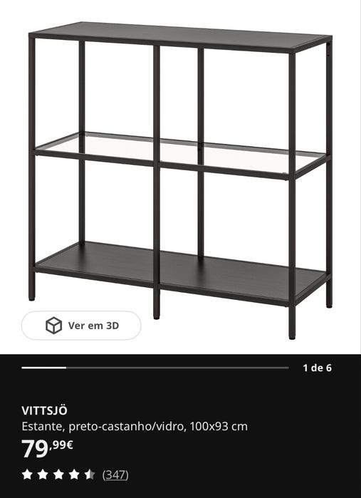 Estante de ferro e vidro IKEA