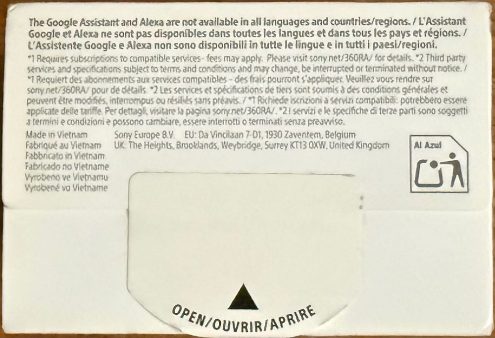 Auriculares Bluetooth Sony LinkBuds Open WF-L910W- novos, 3 anos de garantia