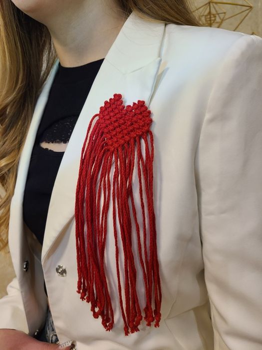 Брошка серце макраме/пояс припинда/ пташка / аксесуари