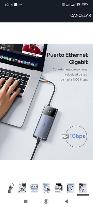 Baseus Hub USB C 10 Gbps Adaptador com Gigabit